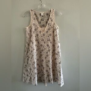 Club Monaco Sheer Blush Floral Embroidered Cut Out Silk Blend Flapper Dress 00